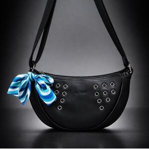 Ed Hardy Black Shoulder Bag with Blue Accents
NWOT